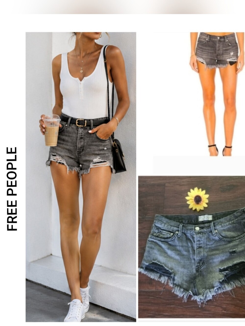 FREE PEOPLE BLACK JEANS SHORTS ✨️⭐️